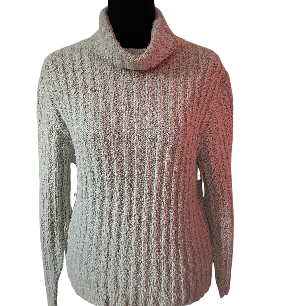 Gray Cowl & Turtleneck Sweater Small